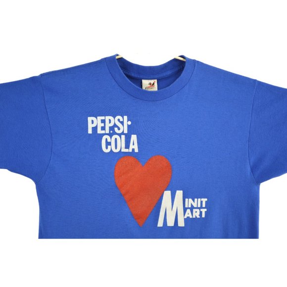 Vintage PEPSI COLA Minit Mart T Shirt Size LARGE L 50/50 Short Sleeve Bantam USA - Picture 2 of 4